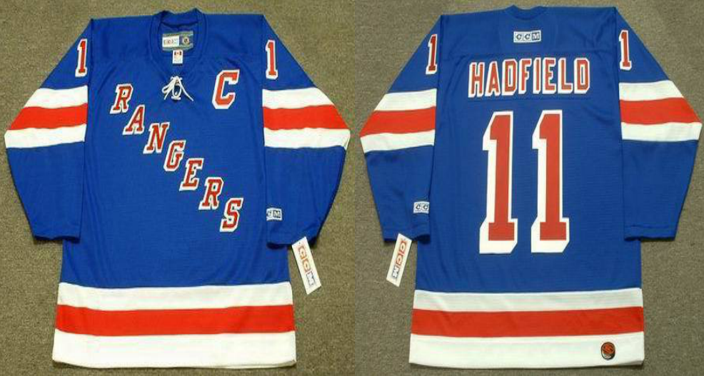2019 Men New York Rangers #11 Hadfield blue CCM NHL jerseys